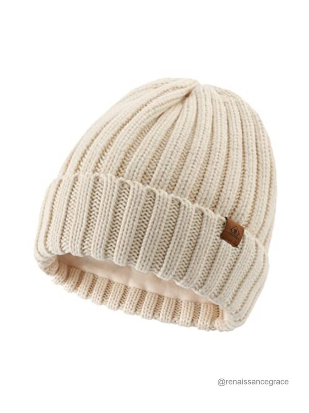 Men's Wool Fleece Lined Knit Beanie Hat Winter